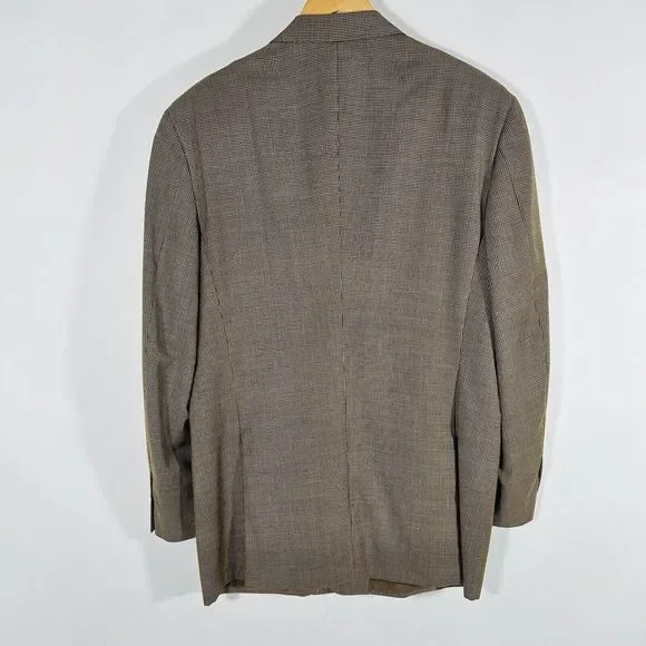 Canali Proposta Bernini Wool Blazer Sport Coat Jacket Hound Raven Brown 46R